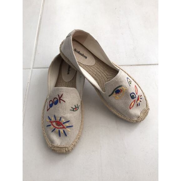 Soludos Flats Espadrilles Embroidered Multicolor - Picture 1 of 10